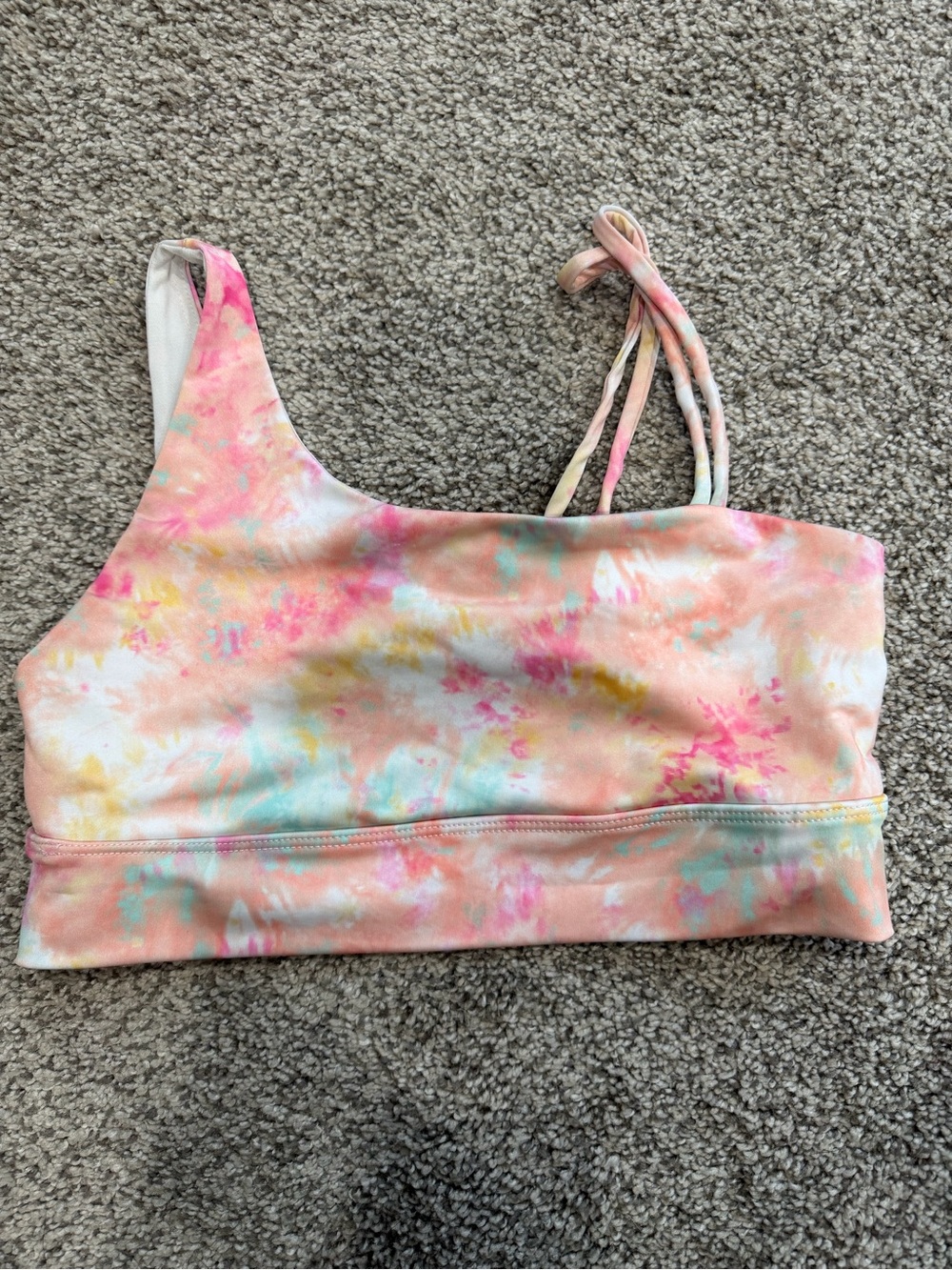 Onzie Tie-Dye One-Shoulder Sports Bra - Pink Multi